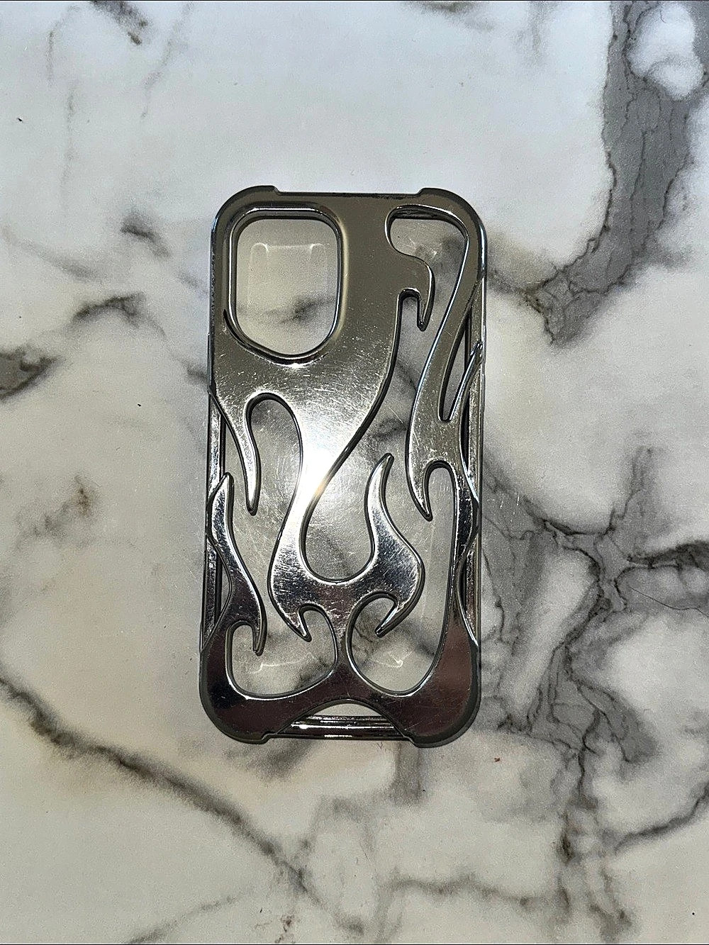 Silver Flame iPhone 14 Pro Case